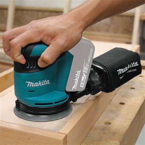 MAKITA Cordless Random Orbit Sander: 18 V Volt, 5 in Size, 5 in Max. Wheel Dia., 7000/9500/11 ...