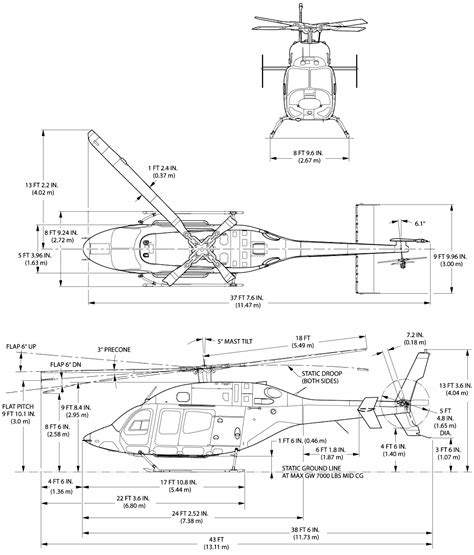 Bell 429 GlobalRanger Blueprint - Download free blueprint for 3D modeling