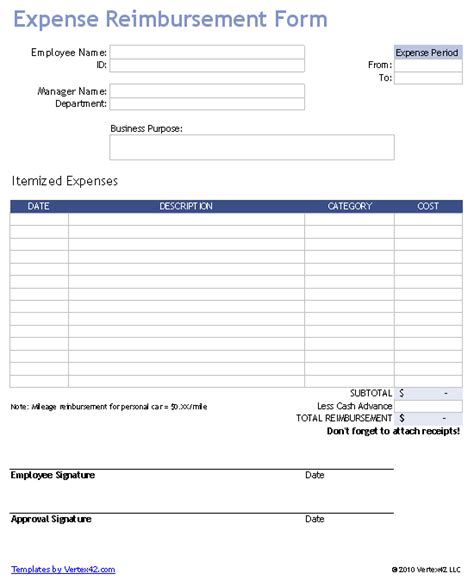 Expense Reimbursement Form Templates | 19+ Free Xlsx, Docs & PDF Samples, Formats, Examples,