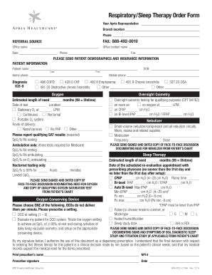 Apria Cpap Order Form - Fill Online, Printable, Fillable, Blank | pdfFiller