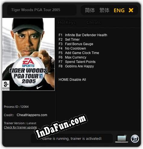 Tiger Woods PGA Tour 2005: TRAINER AND CHEATS (V1.0.97) » Free Download ...