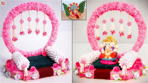 Beautiful.. DIY Ganpati Decoration! Ganesh Chaturthi Decoration Idea at Home - YouTube