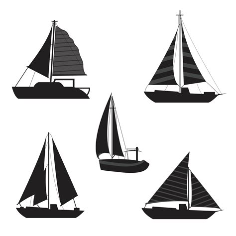 set of boat silhouette. vector illustration. 14007966 Vector Art at ...