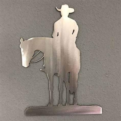 Cowboy Metal Wall Art Decoration Skilwerx 12x9 Western Cowboy - Etsy ...