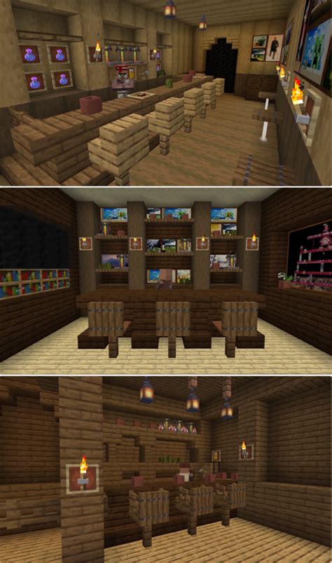 Bar Stools and Bar Interior Designs by Yohey | Casas minecraft, Casas minecraft fáciles ...