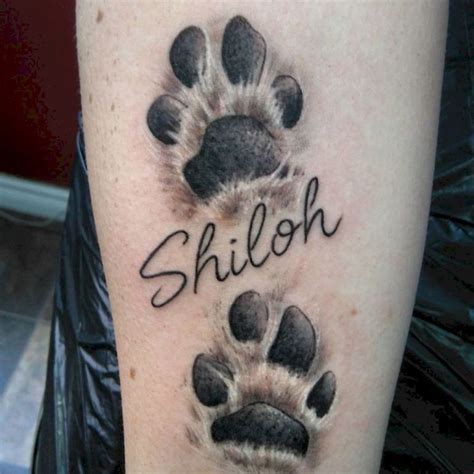 24 Most Beautiful Paw Print Tattoos Ideas - Stiliuse.com | Hond gedenkteken tatoeages ...