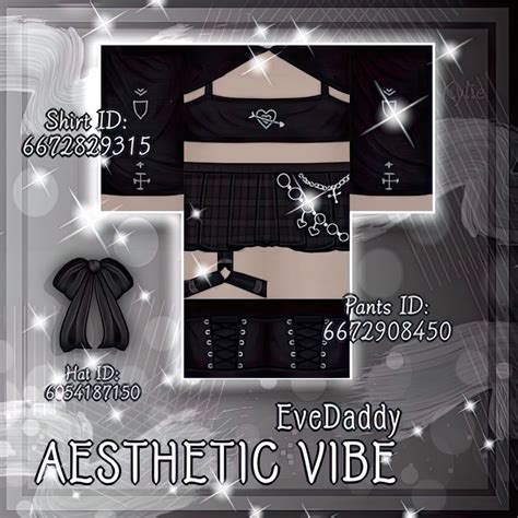 Detailed Black Grunge Roblox Outfits with matching hats in 2021 ...