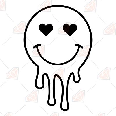 Smiley Melted Face With Heart Eyes SVG Digital Download | PremiumSVG