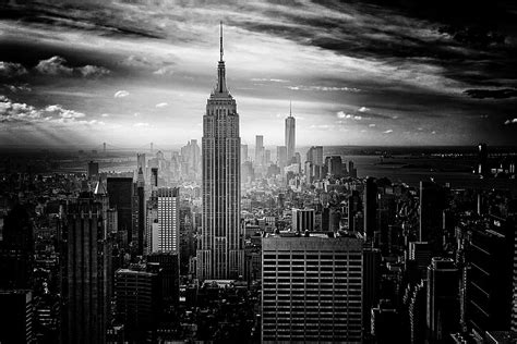 grayscale photo, empire state building, new york city, manhattan, nyc, america, buildings, urban ...