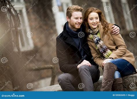 Young Red Hair Couple at Autumn Park Stock Image - Image of ginger, jacket: 59302695