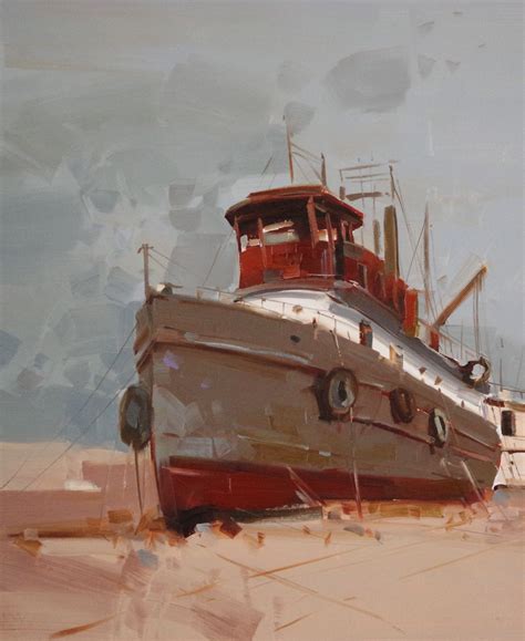 Old Tug, Seascape oil Painting, Handmade art, One of a Kind, Signed with Certificate of ...