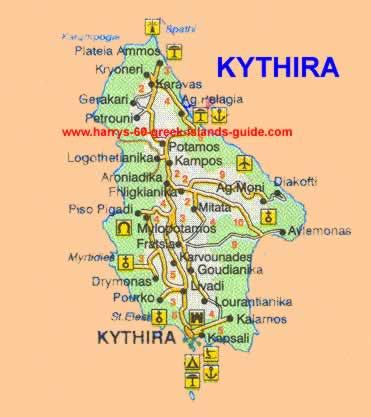 Map & Synopsis: Greek Island of Kythira (Ionian)