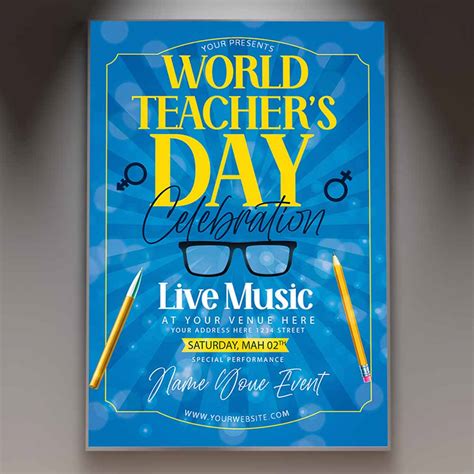 World Teachers Day Card Printable Template | PSDmarket