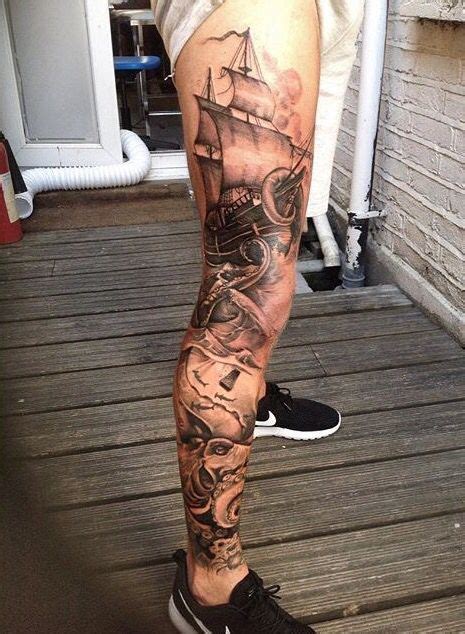 - Dream leg sleeve! | Ship tattoo sleeves, Nautical tattoo sleeve, Leg sleeve tattoo