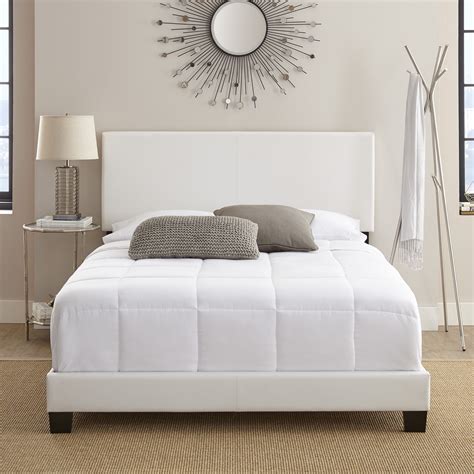 Boyd Sleep Florence Upholstered Faux Leather Platform Bed, Queen, White - Walmart.com