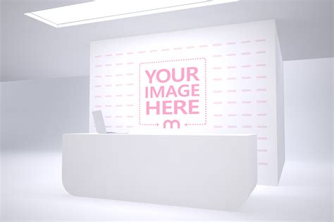 Business Reception Logo Wall Mockup Generator - Mediamodifier