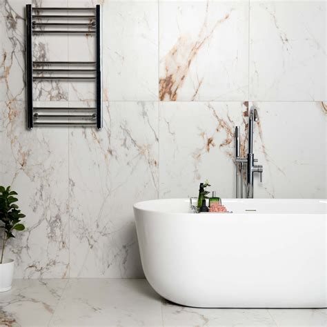 Barnaby White Marble Effect Large Matt Wall & Floor Tiles | Tile Mountain