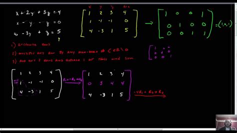 Solving Matrices by Hand 3x4 - YouTube