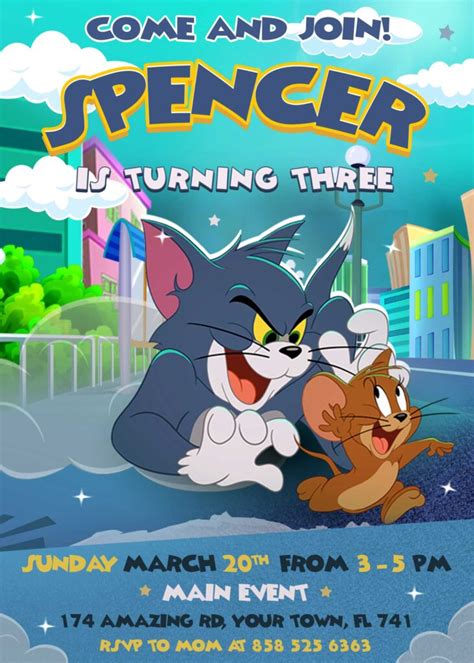 Tom and Jerry Birthday Invitation | Amazing Invite