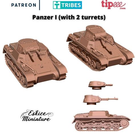 3D file Panzer I with 2 turrets - 28mm・3D printable model to download・Cults