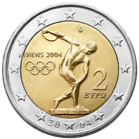 2 Euro Commemorative Coin Greece 2004 Olympic Games Athens Romaco