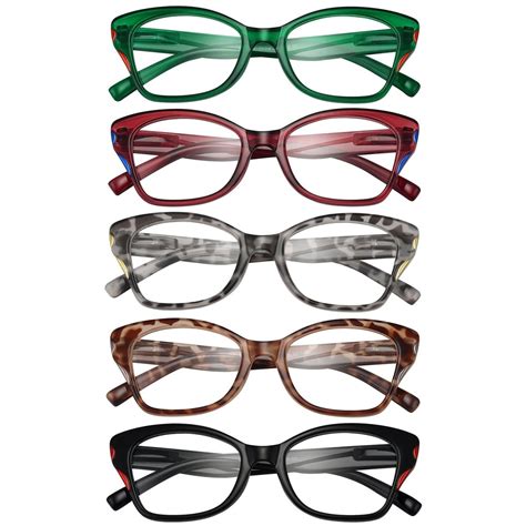 5 Pack Stylish Reading Glasses Cat-eye Readers Women – eyekeeper.com