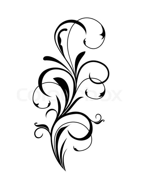 Illustration of black floral element. ... | Stock vector | Colourbox