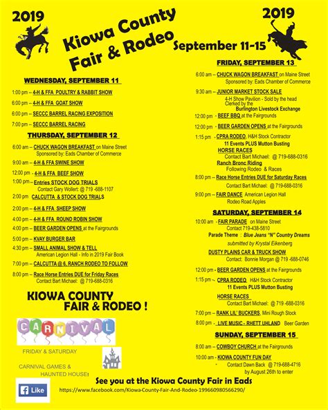 2019 Kiowa County Fair events schedule | Kiowa County Press - Eads, Colorado, Newspaper