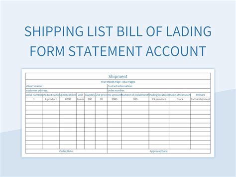 Free Bill Of Lading Bill Of Lading Form Templates For Google Sheets And ...