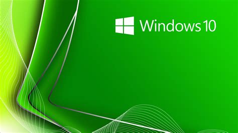 Windows 10 Logo In White Wavy Lines Green Background HD Windows 10 ...