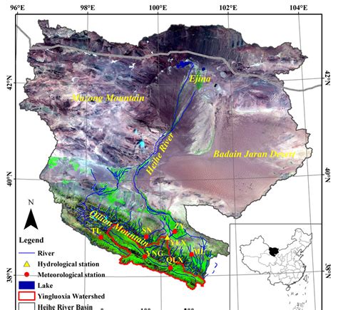 Location of the Heihe River Basin, the meteorological station, and ...