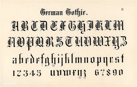 German gothic fonts from Draughtsman's Alphabets by Hermann Esser (1845 ...