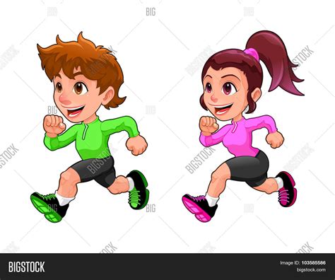 Funny Running Boy Vector & Photo (Free Trial) | Bigstock