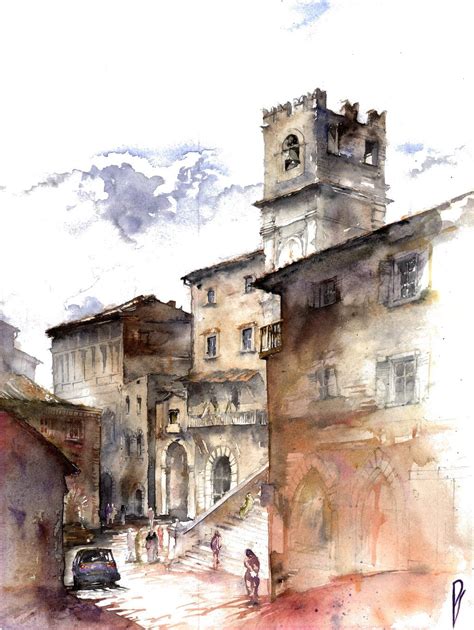 Cortona, Italy | Italy art print, Cortona italy, Painting