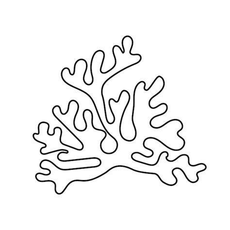 Premium Vector | Doodle coral outline vector icon isolated concept the world day ocean sea plants