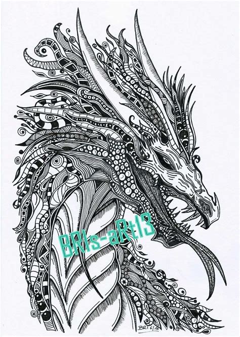 Printable Realistic Dragon Coloring Pages