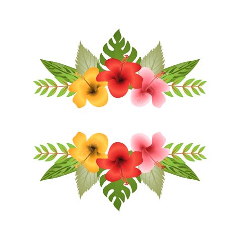 Bouquet Of Hibiscus And Vector Leaves Png Free PNG, Vector, PSD, and Clipart With Transparent ...