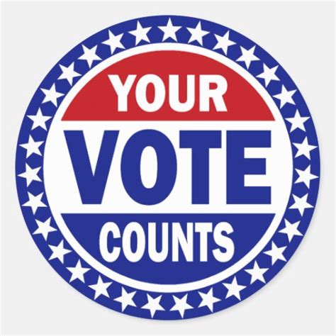 Your Vote Counts Classic Round Sticker | Zazzle