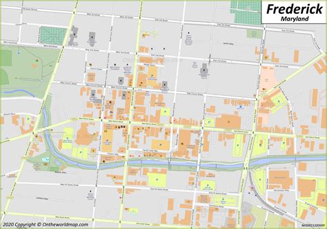 Frederick MD Downtown Map - Ontheworldmap.com