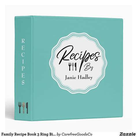 Family Recipe Book 3 Ring Binder | Zazzle in 2022 | Family recipe book ...