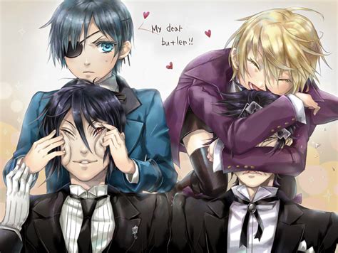 ciel phantomhive, sebastian michaelis, alois trancy, and claude faustus (kuroshitsuji) drawn by ...