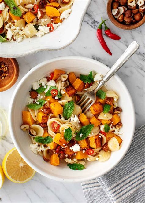 Butternut Squash Pasta with Chili Oil, Feta & Mint Recipe - Love and Lemons