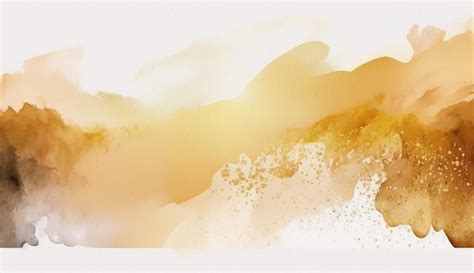 Premium AI Image | A watercolor painting of a white and gold paint with gold paint.