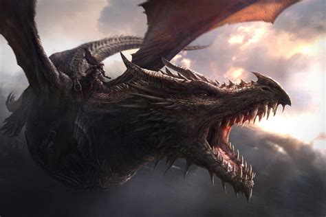 Balerion the black dread, Game of thrones dragons, Black dreads