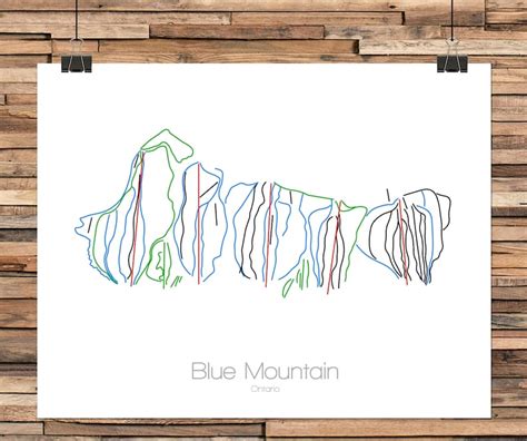 Blue Mountain Ski Map Ontariocanada Modern Wall Art - Etsy