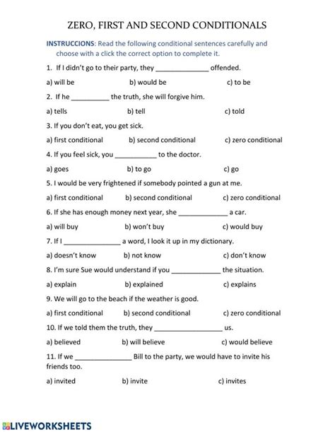 Zero, first and second conditional: Conditionals worksheet | Learn english, English lessons for ...