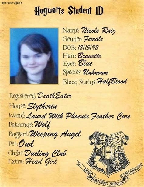 Hogwarts Student ID by CelticBlood on DeviantArt