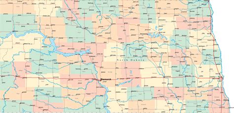 North Dakota Road Map - ND Road Map - North Dakota Highway Map