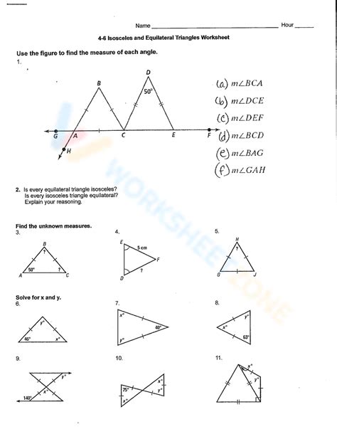 4-6 Isosceles And Equilateral Triangles Worksheet Worksheet