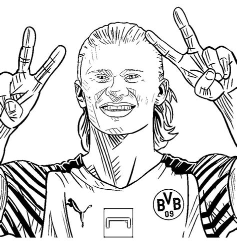 Happy Erling Haaland Coloring Page Coloriage Erling Haaland Dessin ...